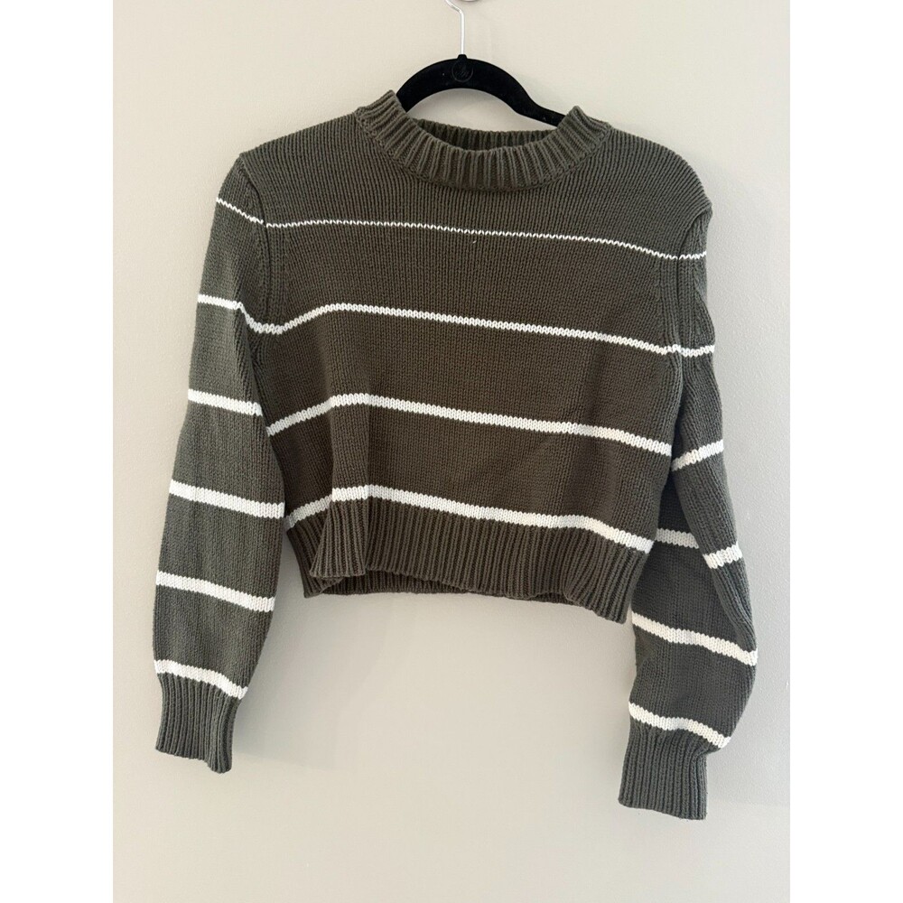 Z Supply Green with White Stripe Sweater - Small